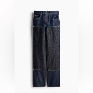H&M Dark Wash Straight Leg Utility Jeans Size 4